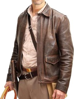 Absolute Leather Indiana Jones Distressed Leather Jacket