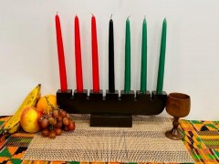 ShopHaven  Black Kwanzaa Kinara Wood Candle Set 