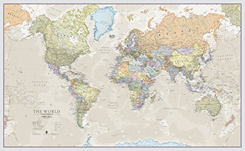 Maps International 77.5&quot; x 46&quot; Giant World Classic MegaMap