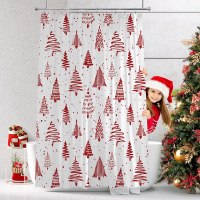 MitoVilla Christmas Shower Curtain Set