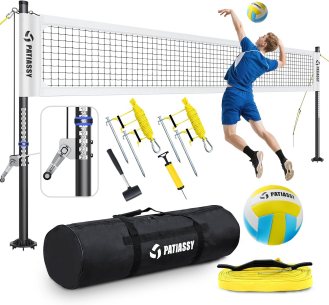 Patiassy Professional Heavy-Duty Anti-Sag Volleyball Set