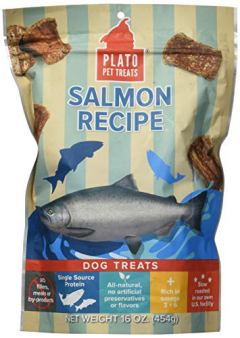 Plato Pet Treats Natural Salmon Strips, 16 oz.