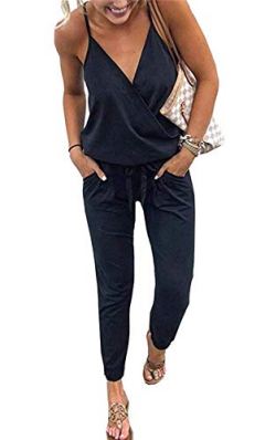 Qeesmei Women's V Neck Jumpsuit