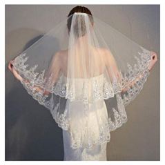 Yalice Sequins Edge Bride Wedding Veil