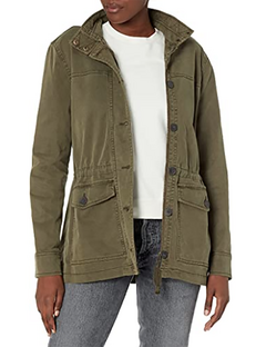 Lucky Brand Women's Long Sleeve Button Up Utility Jacket