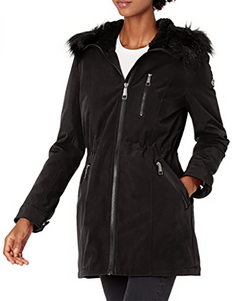 Calvin Klein Women's Anorak with Detachable Faux Fur