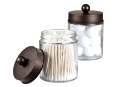 Amolliar Apothecary Jars Bathroom Storage Organizer