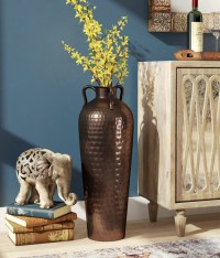 Dakota Fields Russia Brown Metal Floor Vase