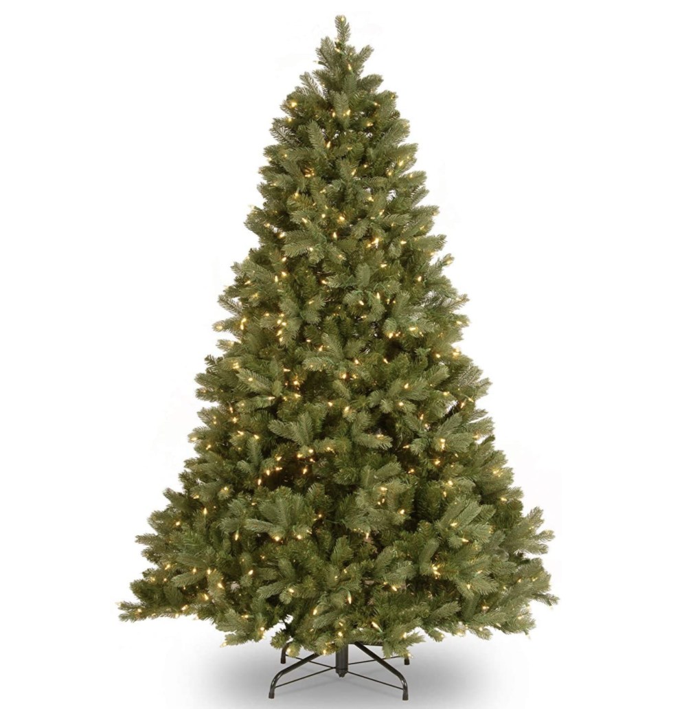 National Tree Company Pre-Lit 'Feel Real' Artificial Full Downswept Christmas Tree, Douglas Fir