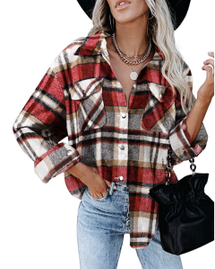 Astylish Women Corduroy Shirts Casual Long Sleeve Button Down