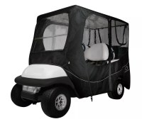 Classic Accessories Fairway Deluxe Long Roof Black Golf Cart Enclosure