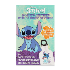 Disney Stitch Valentine's Day Card Set with Jumbo Stickers