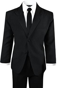 Black n Bianco Boys' Formal Black Suit