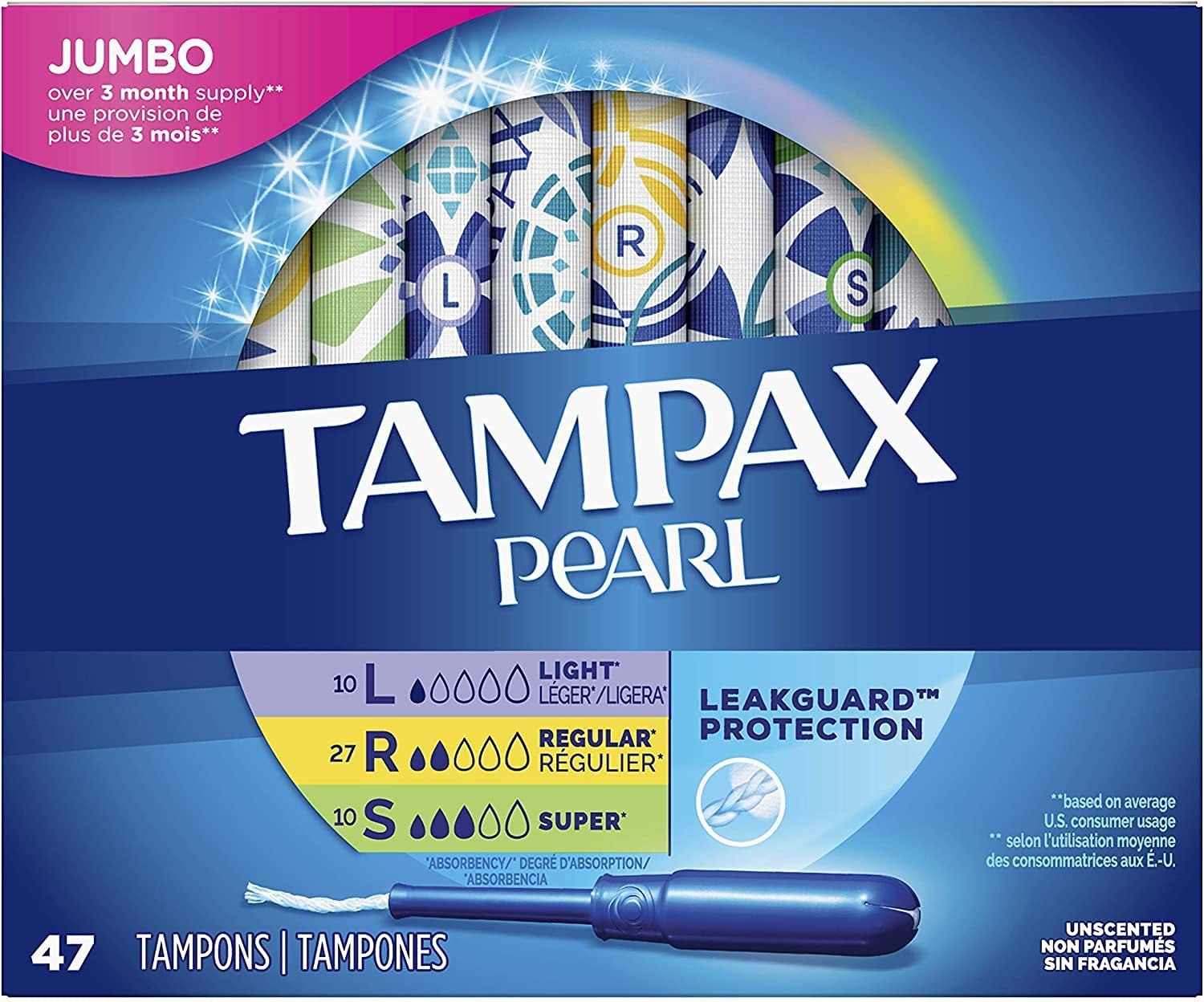 Tampax Pearl Multipack, Light, Regular, and Super