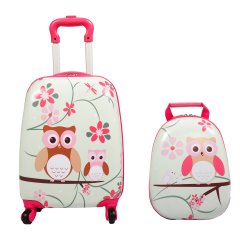 Redbaker 6 Pcs Kids Travel Suitcase Set Including Pull Bar Case, Backpack,  Pen Case, Lunch Box, Neck Pillow and Name Badge for Boys Girls Christmas