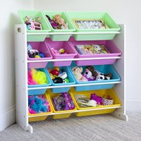 Tot Tutors Toy Storage Organizer with 12 Plastic Bins