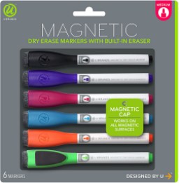ARTEZA Magnetic Dry Erase Markers with Eraser, Pack of 60, Fine Tip, 12  Assorted Colors with Low-Odor Ink, Whiteboard Pens, Office Supplies for