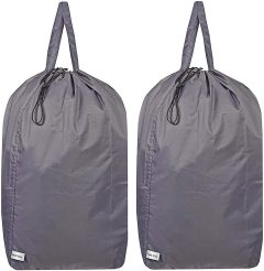  Nylon Laundry Bag - Locking Drawstring Closure, Machine  Washable, These Large Bags Will Fit a Laundry Basket or Hamper and Strong  Enough to Carry up to Two Loads of Clothes. (Black