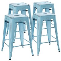 UrbanMod Distressed Pale Blue Rustic Barstools