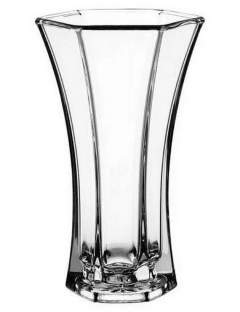 Libbey Paneled Clear Glass Rose Vase