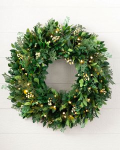 Balsam Hill White Berry Cypress Wreath