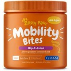 Zesty Paws Mobility Bites Hip and Joint Support, Duck-Flavored Chews